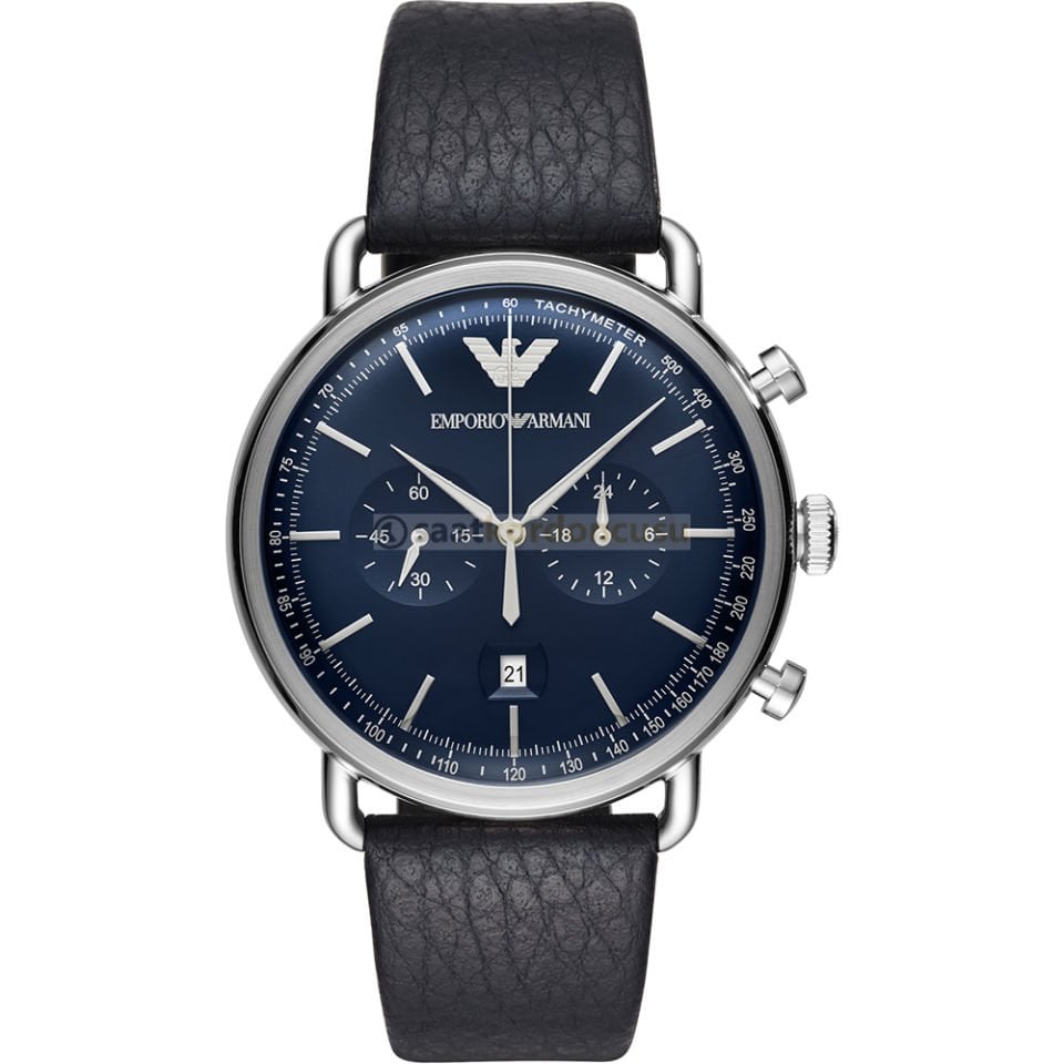 Emporio Armani Ar11105 Uyumlu Mavi Renk Deri Saat Kordonu