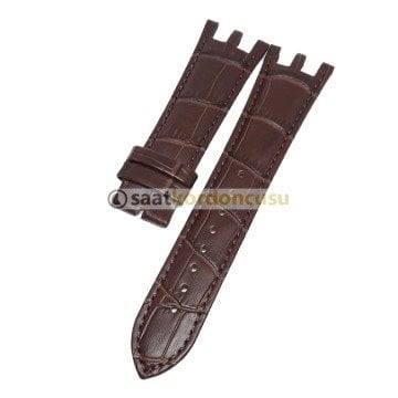 Versace Uyumlu 22mm Kahverenk Deri Saat Kordonu