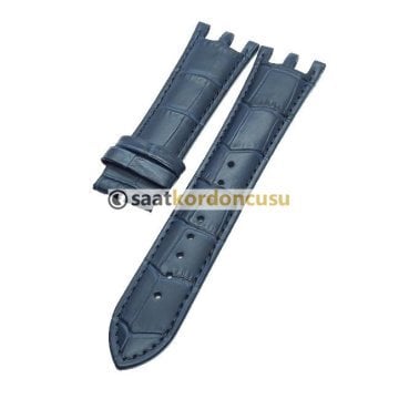 Versace Uyumlu 22mm Lacivert Deri Saat Kordonu