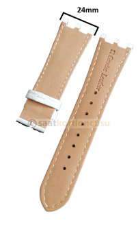 Versace Uyumlu 24mm Beyaz Deri Saat Kordonu