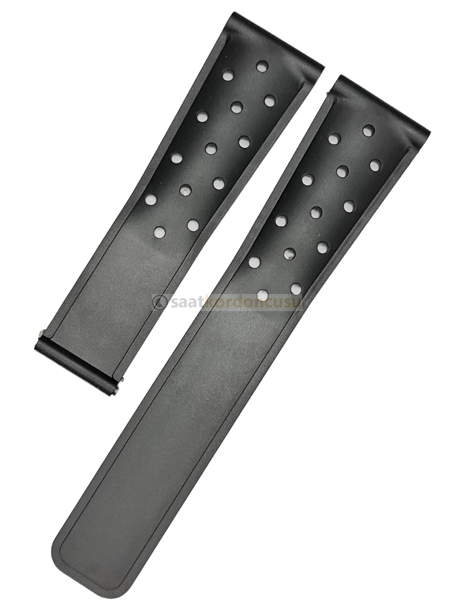 Tag Heuer 22mm X 18mm Siyah Silikon Saat Kordonu