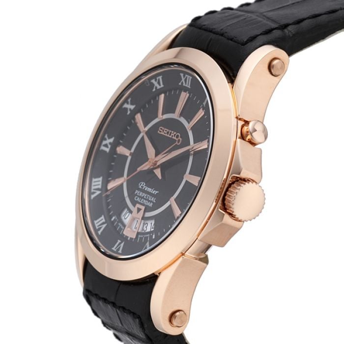 Seiko Premier Seiko SNQ-128p1 Uyumlu Siyah Deri Saat Kordonu