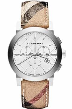 Burberry bu 9360 Modeli Kumaş Yüzeyli Saat Kordonu