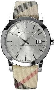 Burberry bu 9022 Modeli Kumaş Yüzeyli Saat Kordonu
