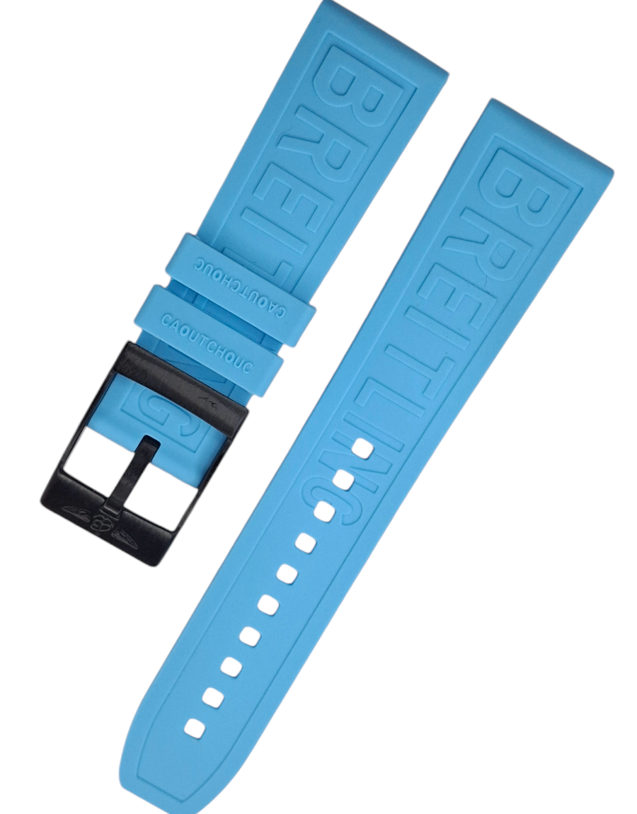 Breitling Modeli 22mm Mavi Renk Silikon Saat Kordonu