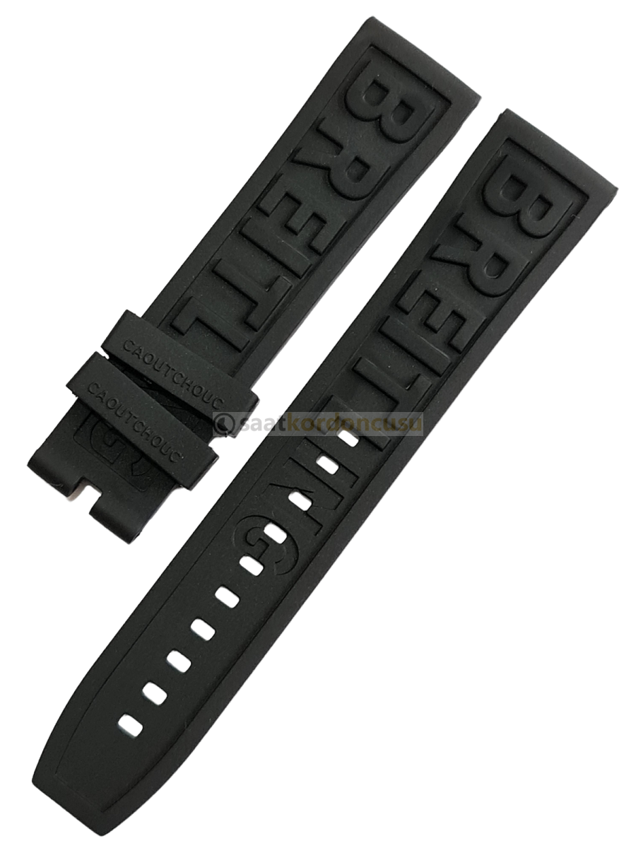 Breitling Modeli 22mm Siyah Renk Silikon Saat Kordonu