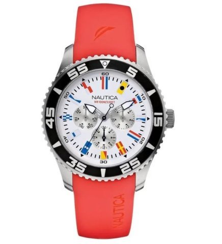 Nautica A12628g Modeli Kırmızı Silikon Saat Kordonu