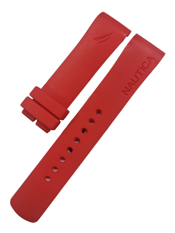Nautica A12628g Modeli Kırmızı Silikon Saat Kordonu