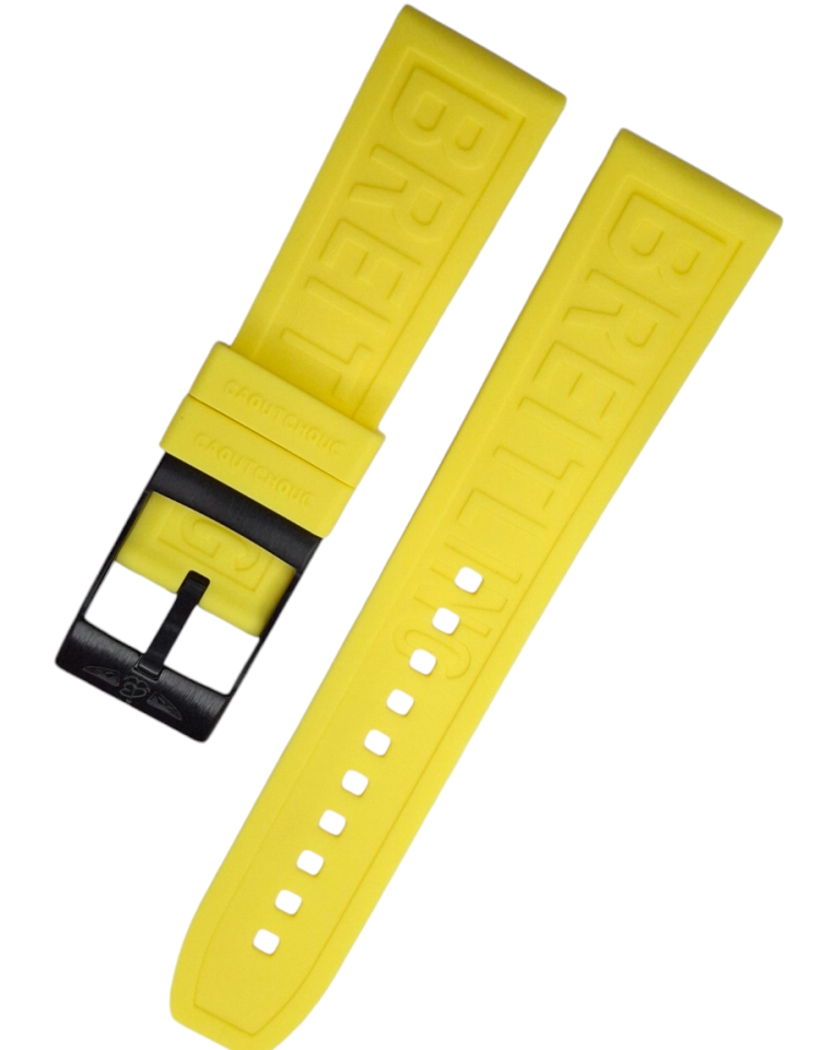 Breitling Modeli 22mm Sarı Renk Silikon Saat Kordonu