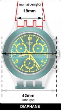 Swatch 19mm Antresit Siyah Renk Saat Kordonu