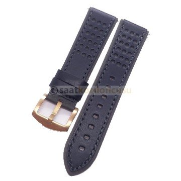 24mm Delik Desenli Deri Saat Kordonu LACİVERT