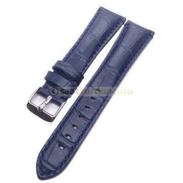 Azzuro Timsah Desenli Deri Saat Kordonu LACİVERT - 22MM