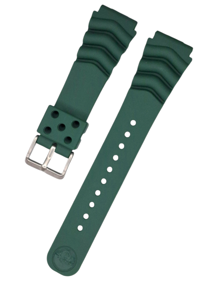 Seiko Automatic 22mm Yeşil Silikon Saat Kordonu