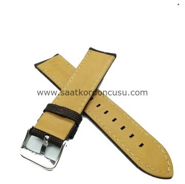 Azzuro Kanvas Tekstil Örme Saat Kordonu 20 MM - KIRMIZI DİKİŞLİ SİYAH