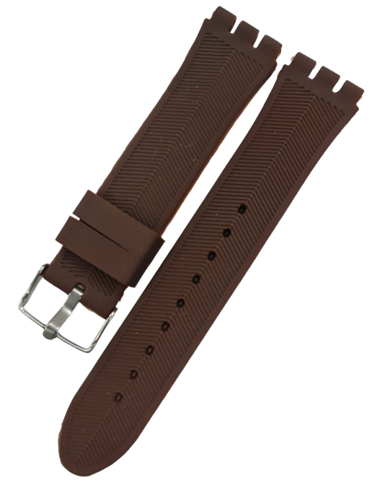 Swatch Yvs 21mm Kahverenk Silikon Saat Kordonu