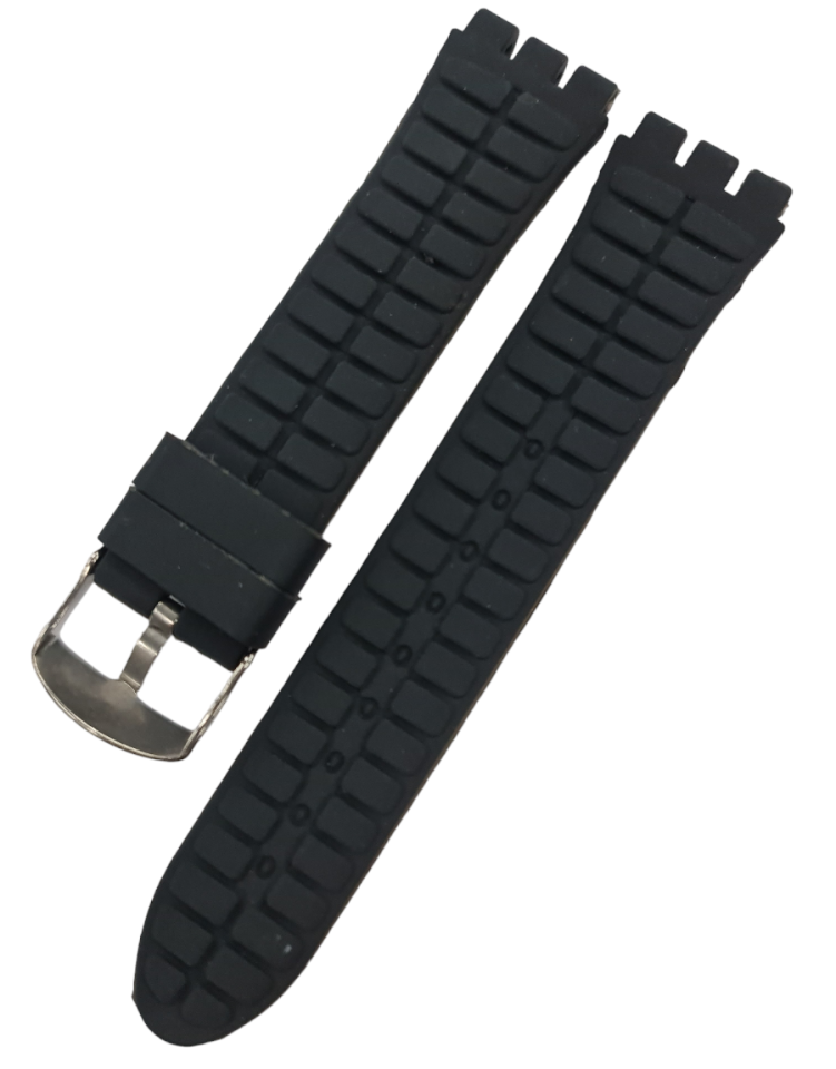 Swatch Yvs 21mm Siyah Silikon Saat Kordonu