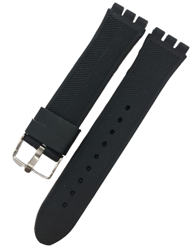 Swatch Yvs 21mm Siyah Silikon Saat Kordonu
