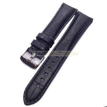 Azzuro Timsah Desenli Deri Saat Kordonu SİYAH - 24MM