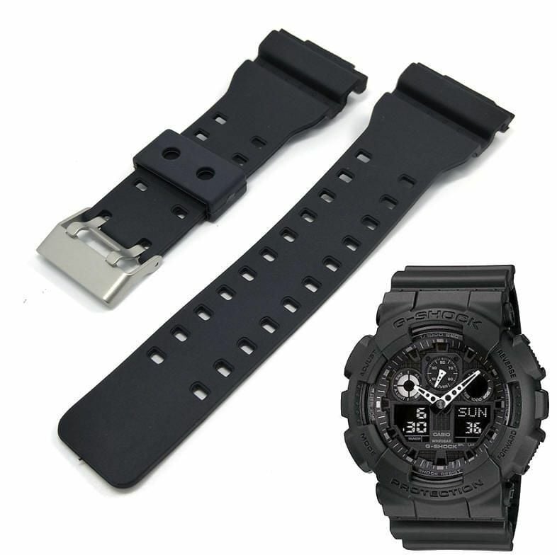 Casio Ga100 Uyumlu Siyah Silikon Saat Kordonu