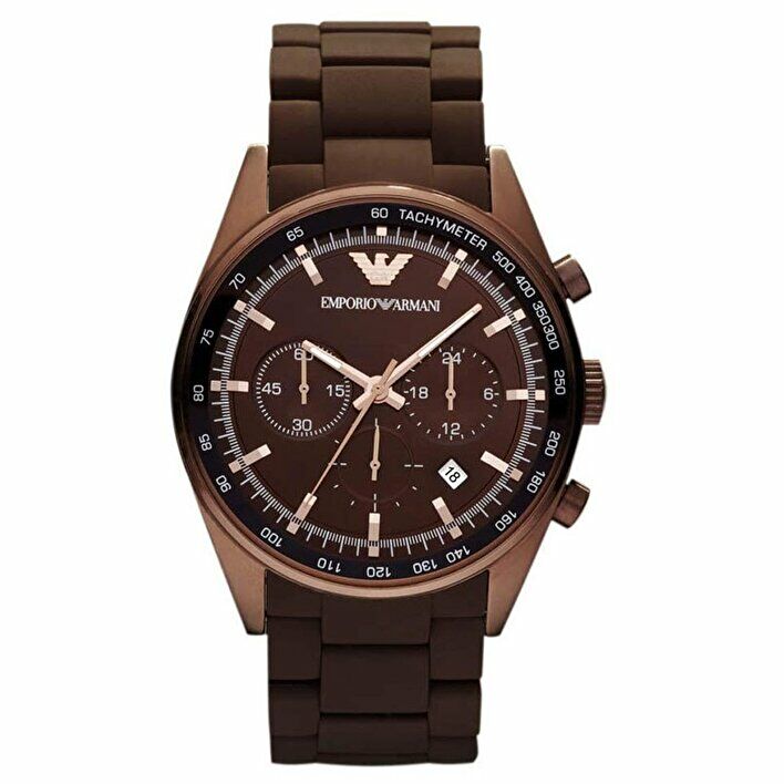 Emporio Armani Ar5982 Kahverenk Silikon Kaplama Saat Kordonu