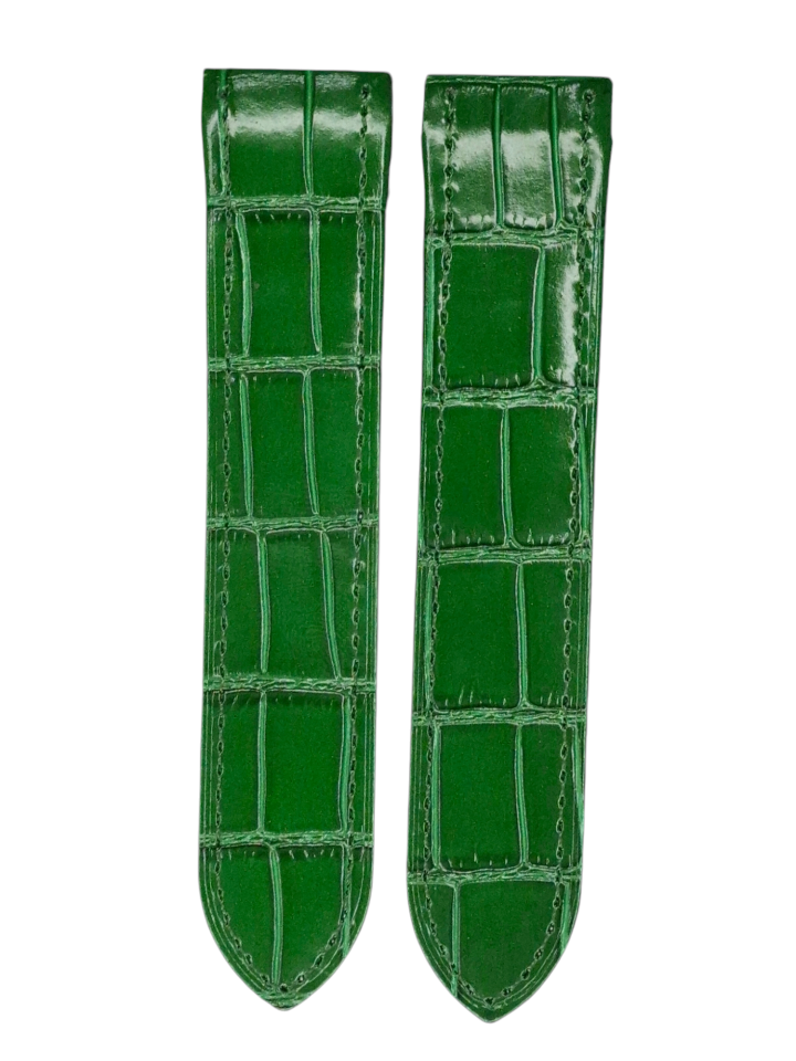 Cartier Santos 23mm Genişlikte Yeşil Deri Saat Kordonu