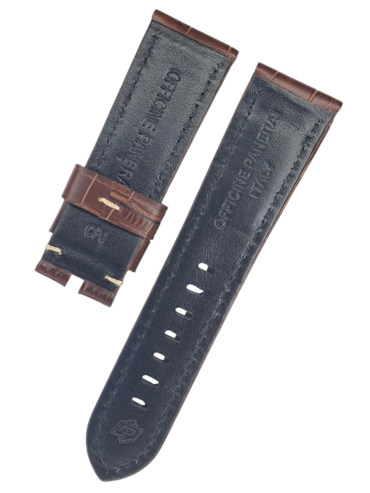 Panerai 24mm Krokodil Kahverenk Deri Saat Kordonu