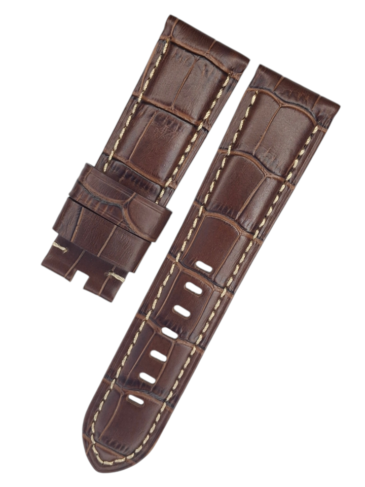 Panerai 24mm Krokodil Kahverenk Deri Saat Kordonu