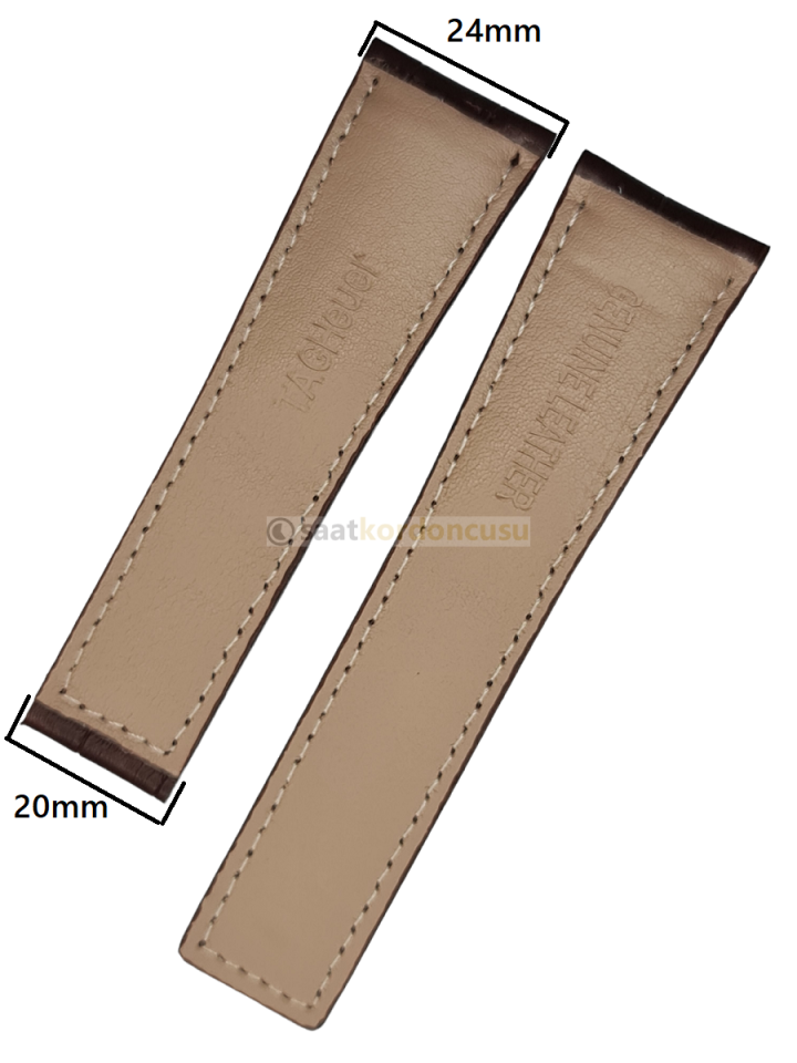 Tag Heuer Modeli 24x20 Kahverenk Deri Saat Kordonu