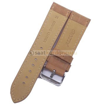 Azzuro Düz Kesim Deri Saat Kordonu TABA - 24 MM