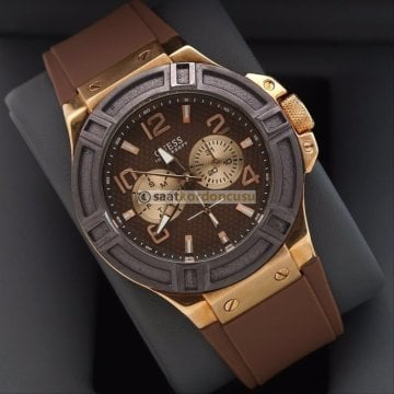 Guess w0040g Uyumlu Kahverenk Silikon Kordon