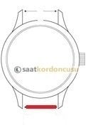 Azzuro 22mm Düz Kalın Kırmızı İpli Kahverengi Deri Saat Kordonu