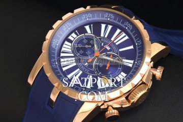 Roger Dubuis Excalibur Lacivert Silikon Kordon