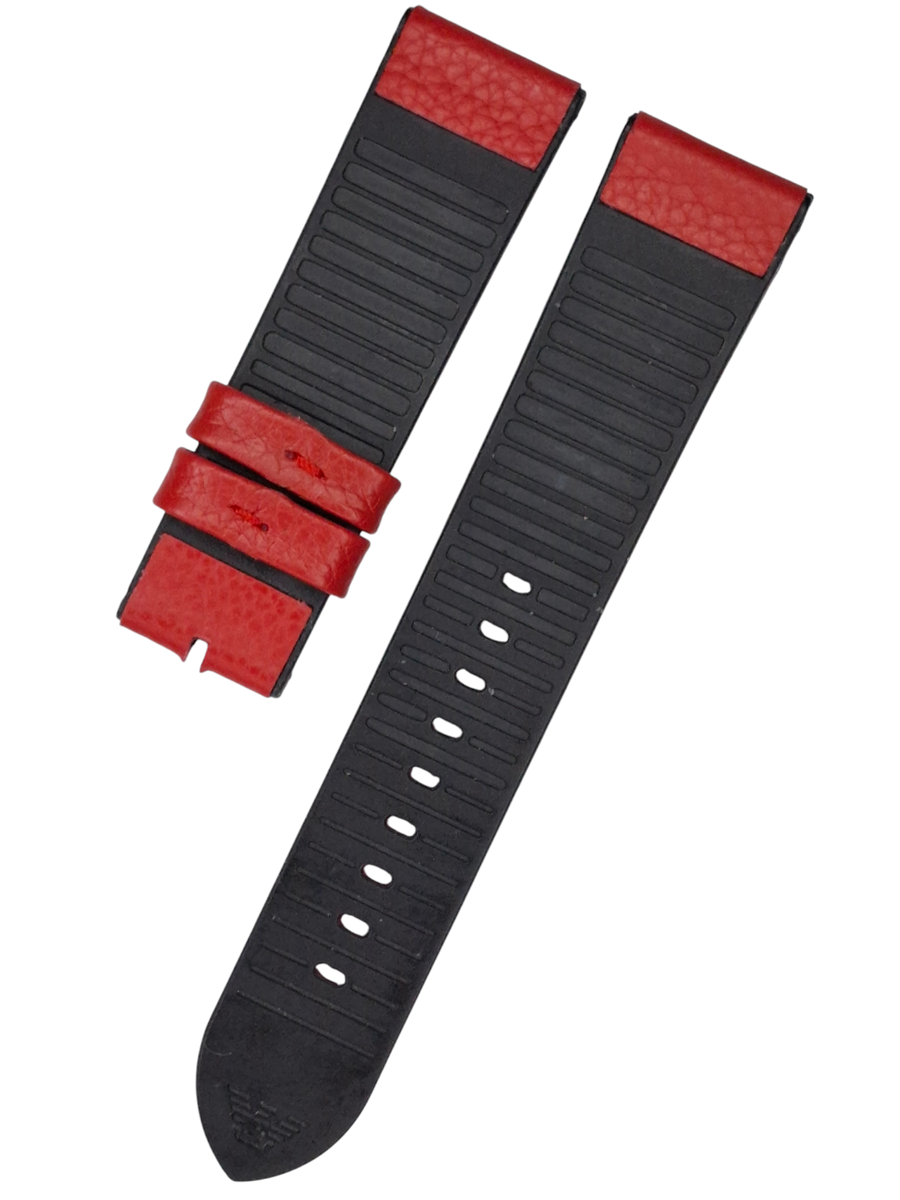 Emporio Armani Ar1971 Uyumlu Kırmızı Deri Saat Kordonu