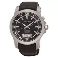 Seiko Premier SNQ153P Uyumlu Siyah Deri Saat Kordonu