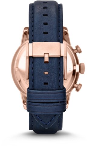 fossil fs4933 uyumlu lacivert deri saat kordonu