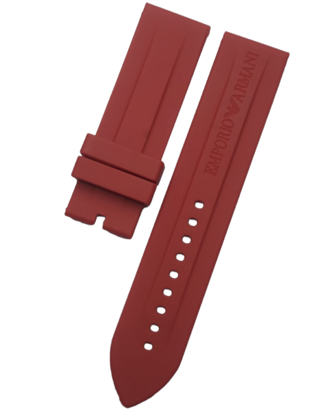 Emporio Armani AR6114 Uyumlu Kırmızı Silikon Saat Kordonu