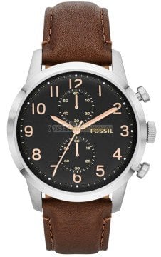 fossil fs4873 uyumlu kahverenk deri saat kordonu