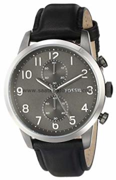 fossil fs4972 uyumlu siyah deri saat kordonu