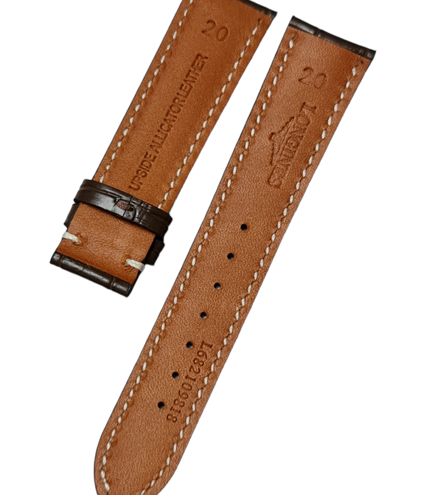 Longines Uyumlu 19mm Bombeli Kahverenk Deri Saat Kordonu