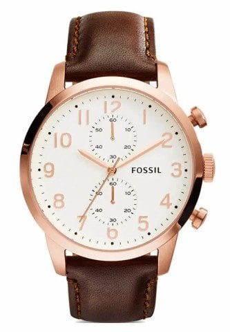 fossil fs4987 uyumlu kahverenk deri saat kordonu