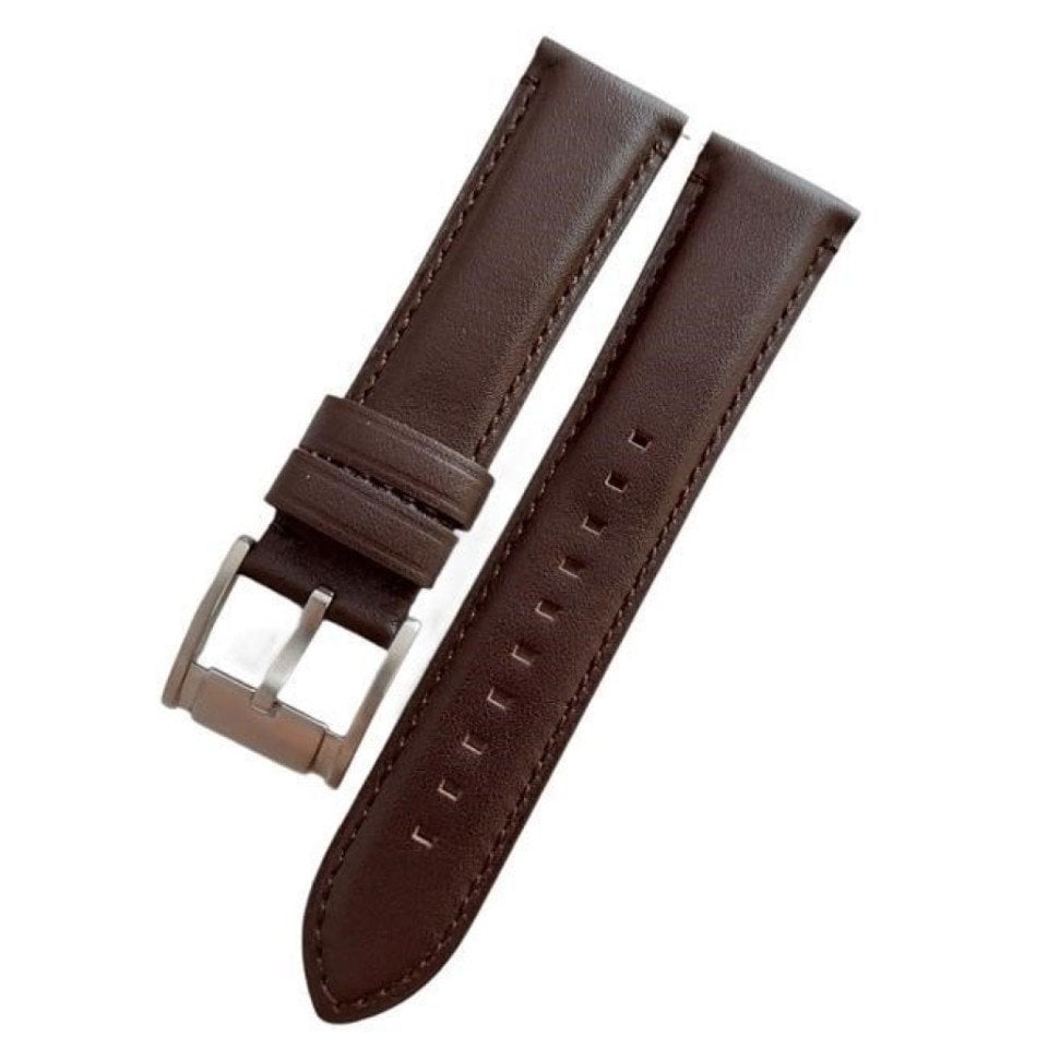 fossil fs4987 uyumlu kahverenk deri saat kordonu