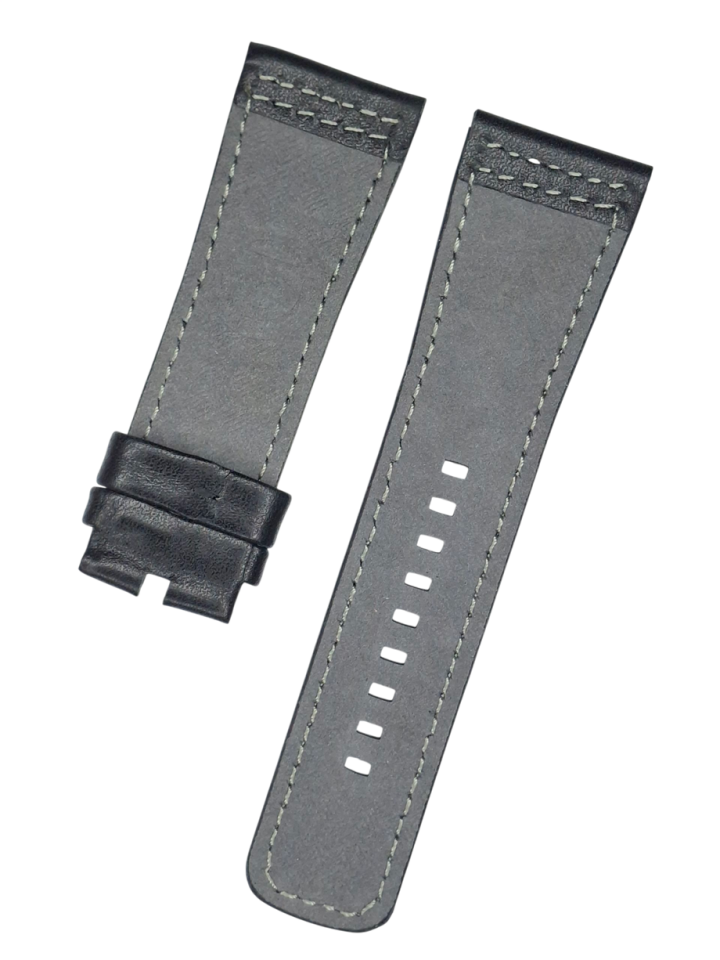 Sevenfriday 28mm Beyaz İpli Siyah Deri Saat Kordonu