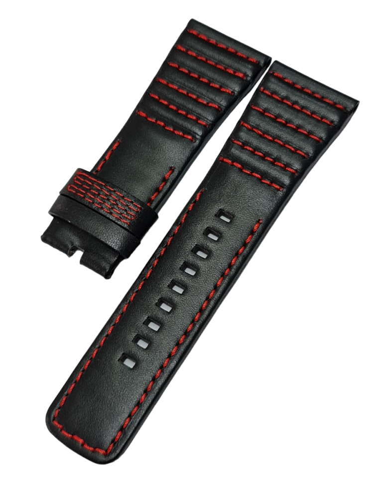 Sevenfriday Uyumlu 28mm Kırmızı ipli Deri Saat Kordonu