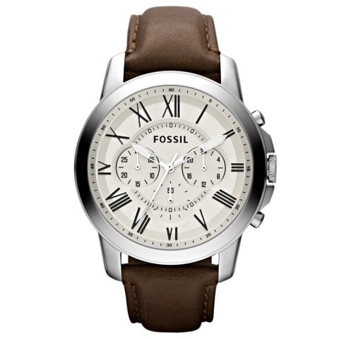 fossil fs4813 uyumlu kahverenk deri saat kordonu