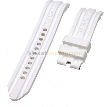 Nautica N15567g Uyumlu 24mm Beyaz Silikon Saat Kordonu
