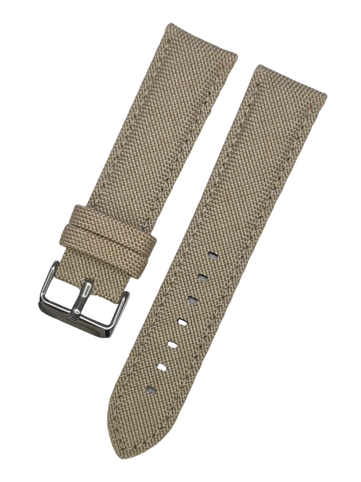 Azzuro Krem Renk Kanvas Tekstil Örme Saat Kordonu 20 MM - ROZGOLD TOKA