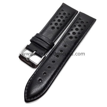 Azzuro 22mm Bombeli Delikli Deri Saat Kordonu