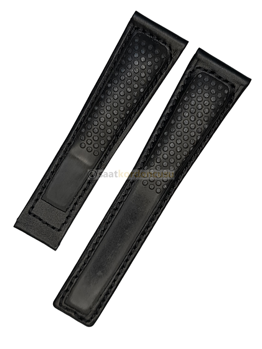 Tag Heuer Uyumlu 22x18 Siyah Deri Saat Kordonu