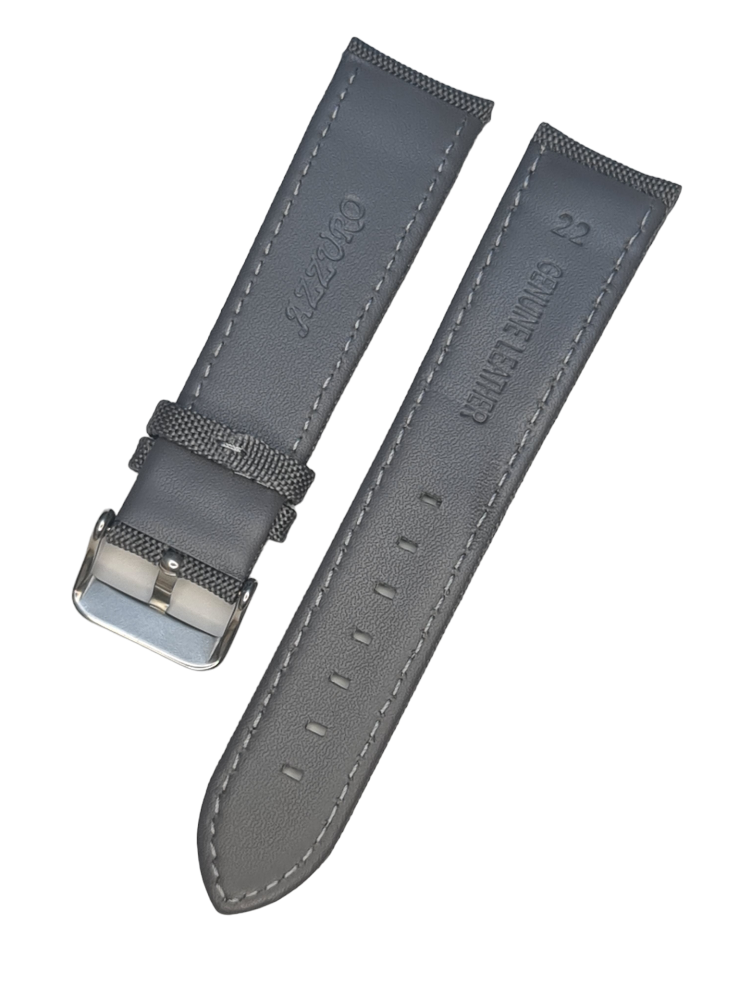 Azzuro Gri Renk Kanvas Tekstil Örme Saat Kordonu 20 MM - ROZGOLD TOKA