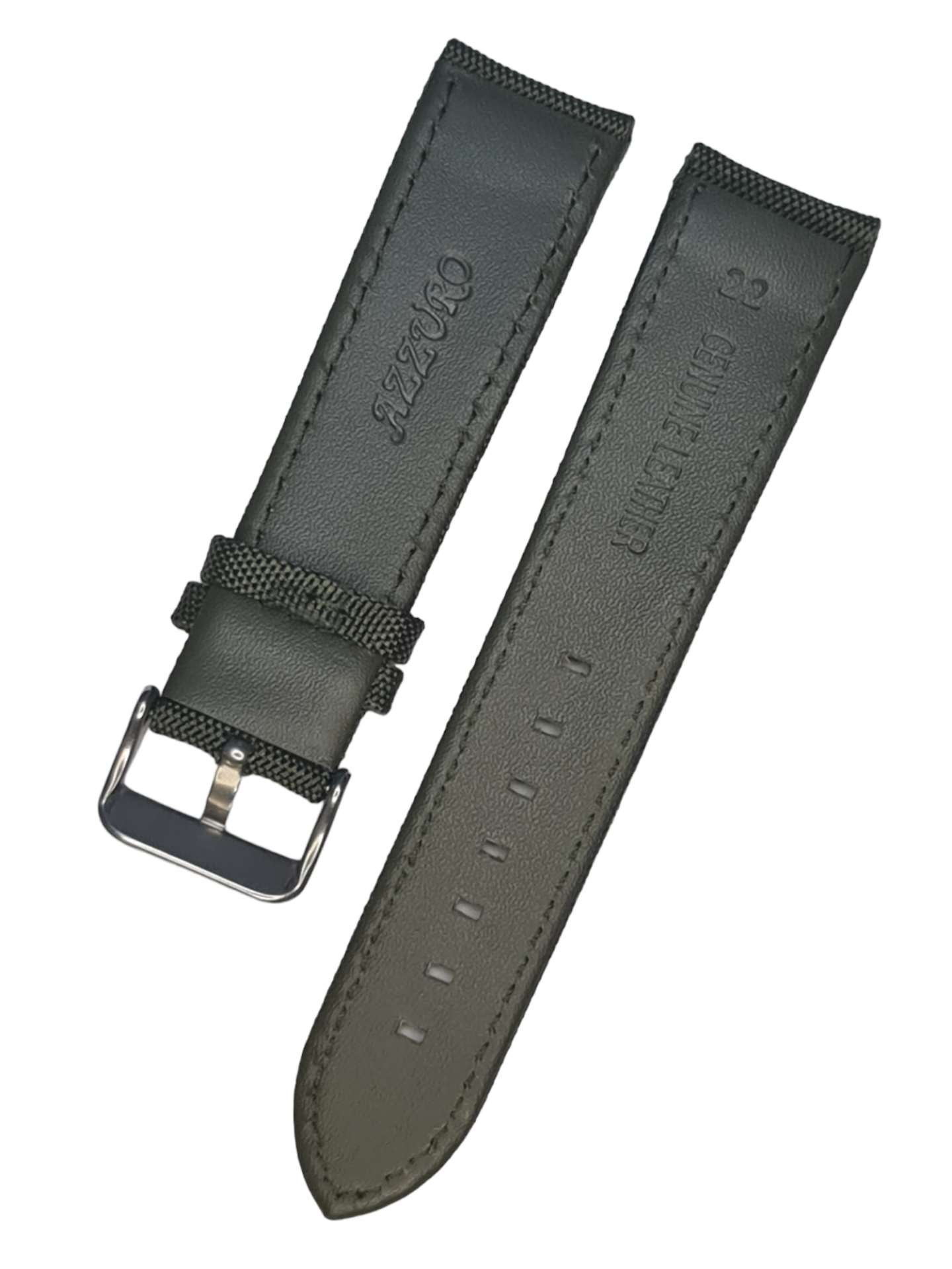 Azzuro Gri Renk Kanvas Tekstil Örme Saat Kordonu 20 MM - ROZGOLD TOKA